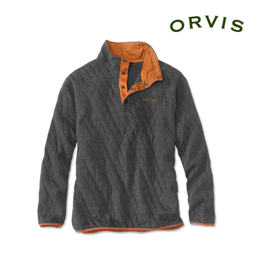 [ORVIS] Men&#039;s Trout Bum Quilted Snap Sweatshirt