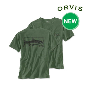 [ORVIS] Brook Trout Stamp Short-Sleeved Pocket T-Shirt